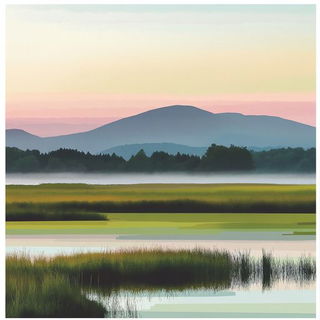 Cosmic Tentacontredanse style, Midjourney V6.1: realistic landscape photograph of quiet dawn