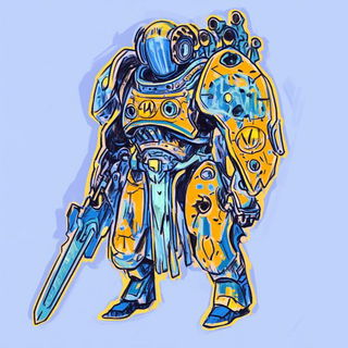 Arachne Fragments style, Midjourney V6.1: concept art character design of retropunk steam knight