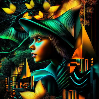 Rainbow Tesserae style, Midjourney V6.1: retro fairy-tale illustration
