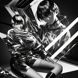 Rainbow Tesserae style, Midjourney V6.1: black-and-white manga comic strip