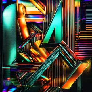 Rainbow Tesserae style, Midjourney V6.1: typographic composition with large letters