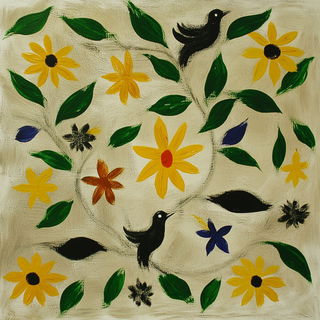 Papercut Mandala Interiors style, Midjourney V6.1: traditional folk art