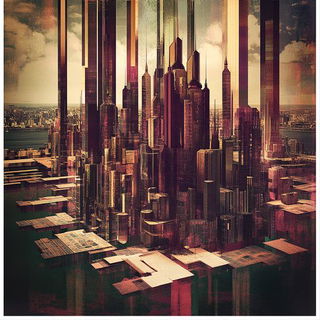 Railblurf style, Midjourney V6.1: megacity with futuristic bioarchitecture