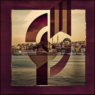 Railblurf style, Midjourney V6.1: bold minimalist logo design for Istanbul city municipal services