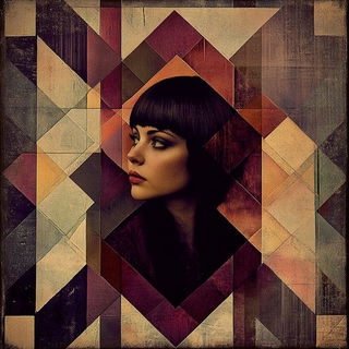 Railblurf style, Midjourney V6.1: photographic portrait of female protagonist