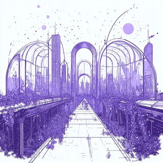 Botaniflux style, Midjourney V6.1: megacity with futuristic bioarchitecture