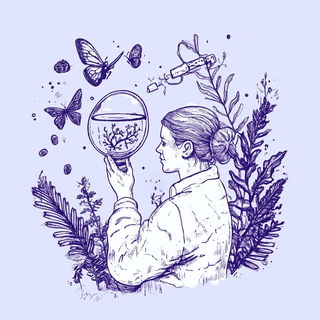 Botaniflux style, Midjourney V6.1: editorial illustration for popular scientific magazine cover
