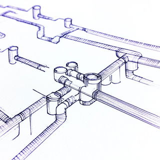 Botaniflux style, Midjourney V6.1: technical infrastructure blueprint schematics