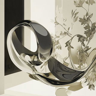 Petalmonstria style, Midjourney V6.1: abstract 3D render