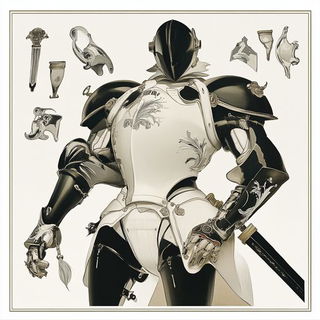 Petalmonstria style, Midjourney V6.1: concept art character design of retropunk steam knight