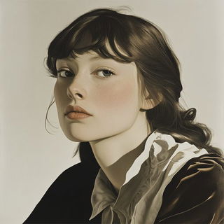 Petalmonstria style, Midjourney V6.1: photographic portrait of female protagonist