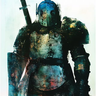 Crescentink style, Midjourney V6.1: concept art character design of retropunk steam knight