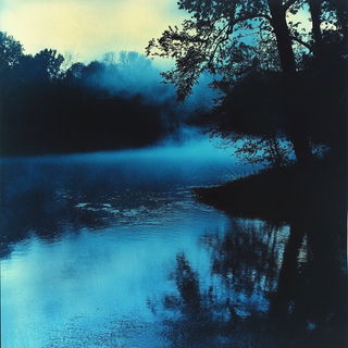 Crescentink style, Midjourney V6.1: realistic landscape photograph of quiet dawn