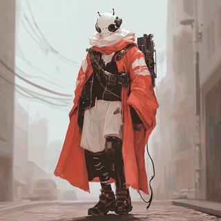 Ruincairn style, Midjourney V6.1: concept art character design of retropunk steam knight