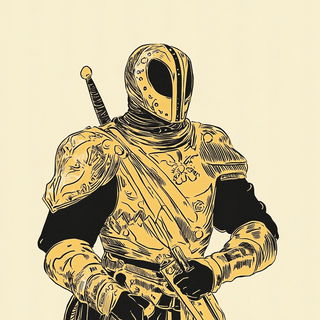Aureopatina style, Midjourney V6.1: concept art character design of retropunk steam knight