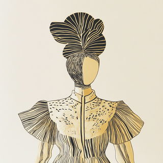 Aureopatina style, Midjourney V6.1: haute-couture fashion outfit