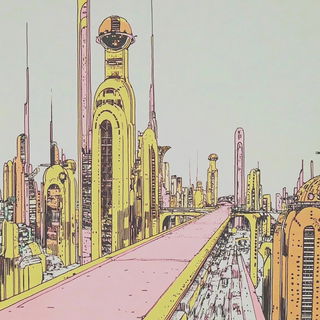 Cloudfrontorama style, Midjourney V6.1: megacity with futuristic bioarchitecture