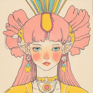 Cloudfrontorama style, Midjourney V6.1: traditional folk art