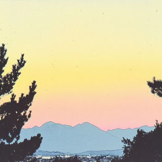 Cloudfrontorama style, Midjourney V6.1: realistic landscape photograph of quiet dawn