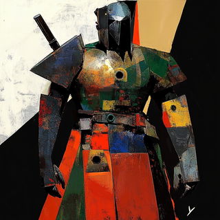Scarlet Jointing style, Midjourney V6.1: concept art character design of retropunk steam knight