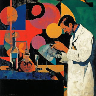 Scarlet Jointing style, Midjourney V6.1: editorial illustration for popular scientific magazine cover