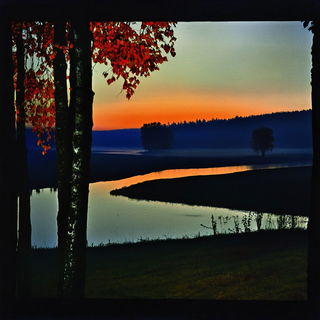 Scarlet Jointing style, Midjourney V6.1: realistic landscape photograph of quiet dawn