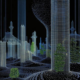 Carnivallucence style, Midjourney V6.1: megacity with futuristic bioarchitecture