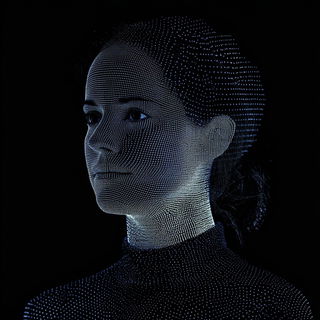 Carnivallucence style, Midjourney V6.1: photographic portrait of female protagonist