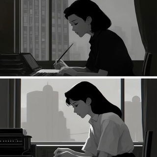 Cloisonne Ravine style, Midjourney V6.1: black-and-white manga comic strip