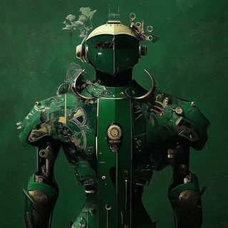 Cyan Scriptoria style, Midjourney V6.1: concept art character design of retropunk steam knight