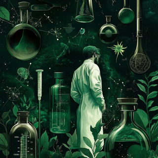 Cyan Scriptoria style, Midjourney V6.1: editorial illustration for popular scientific magazine cover