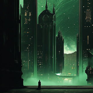 Cyan Scriptoria style, Midjourney V6.1: cinematic shot from sci-fi movie
