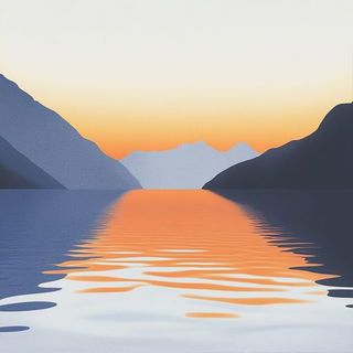 Mortise Blush style, Midjourney V6.1: realistic landscape photograph of quiet dawn