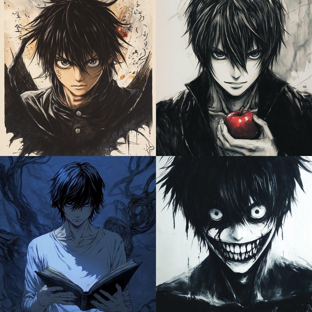 Death Note style, Midjourney V6.1, render 1 of 4