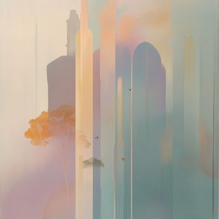 Miniscale Monumentalism style, Midjourney V6.1: retro fairy-tale illustration