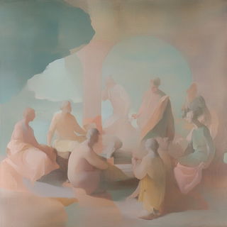 Miniscale Monumentalism style, Midjourney V6.1: classical 18th-century oil painting