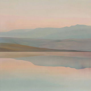 Miniscale Monumentalism style, Midjourney V6.1: realistic landscape photograph of quiet dawn