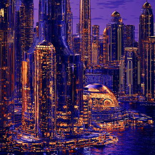 Winter Planetfall style, Midjourney V6.1: megacity with futuristic bioarchitecture