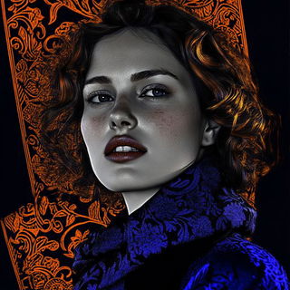 Winter Planetfall style, Midjourney V6.1: photographic portrait of female protagonist
