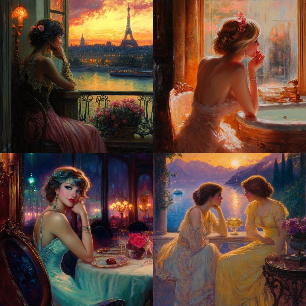 Delphin Enjolras style, Midjourney V6.1, render 1 of 4