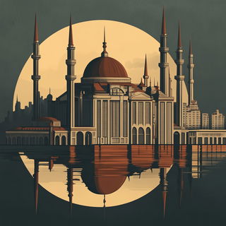 Tendrilflow style, Midjourney V6.1: bold minimalist logo design for Istanbul city municipal services