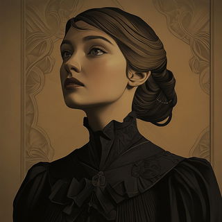 Tendrilflow style, Midjourney V6.1: photographic portrait of female protagonist
