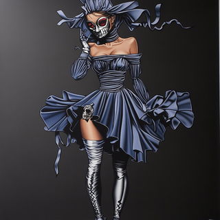 Cloudmorrow style, Midjourney V6.1: haute-couture fashion outfit