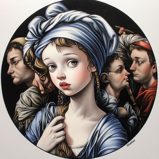 Cloudmorrow style, Midjourney V6.1: classical 18th-century oil painting
