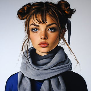 Cloudmorrow style, Midjourney V6.1: photographic portrait of female protagonist