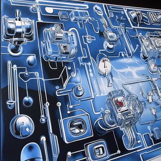 Cloudmorrow style, Midjourney V6.1: technical infrastructure blueprint schematics