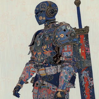 Cracklefeather style, Midjourney V6.1: concept art character design of retropunk steam knight