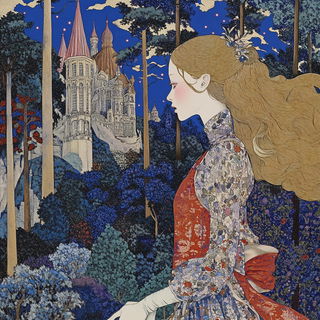 Cracklefeather style, Midjourney V6.1: retro fairy-tale illustration