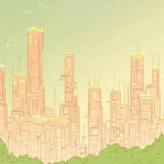 Sunstone Labyrinthism style, Midjourney V6.1: megacity with futuristic bioarchitecture