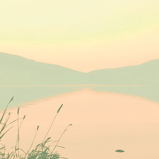 Sunstone Labyrinthism style, Midjourney V6.1: realistic landscape photograph of quiet dawn